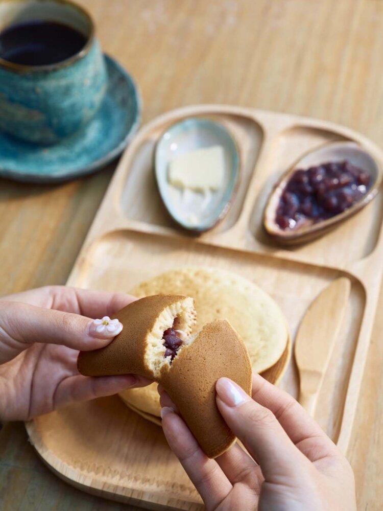 うさパンケーキセット（ドリンク付き）1300円。