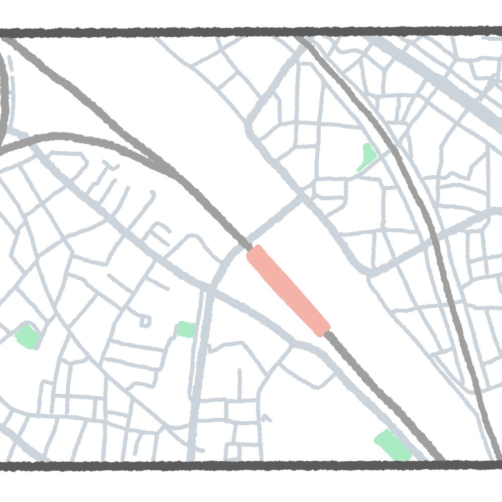 【東京地図クイズ】ここは何駅？ 線路脇の空白地帯がポイントな山手線の駅