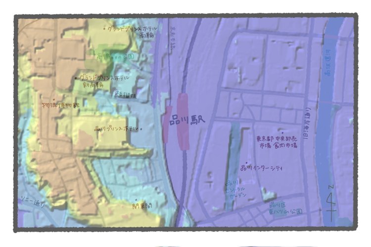 国土地理院地図の標準地図・標高図・陰影起伏図を加工。