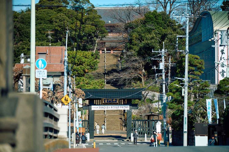 池上本門寺の総門。石段はなんと96段もある。