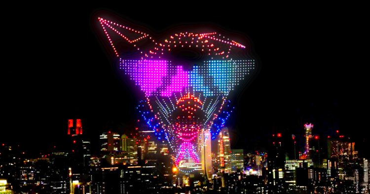 2025年のドローンショーの様子。