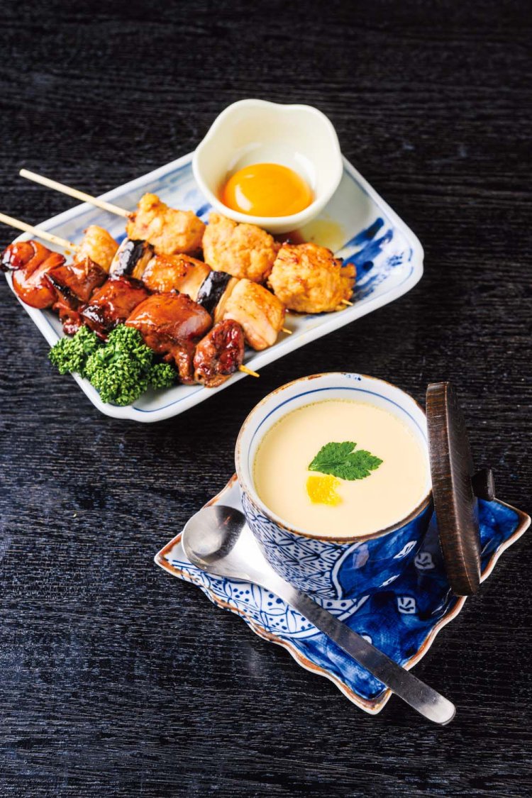 茶碗蒸しセット＋450円、焼き鳥3串セット850円。