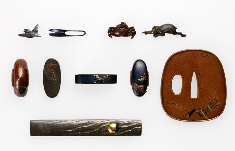 御伽噺図揃金具 小川知恒作 日本・江戸時代 19世紀 『根津美術館』蔵。