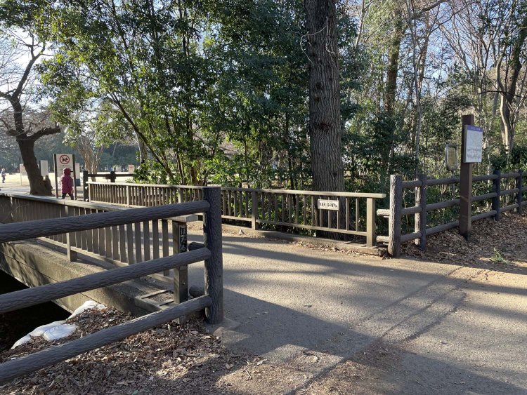 玉川上水に架かるほたるばし。