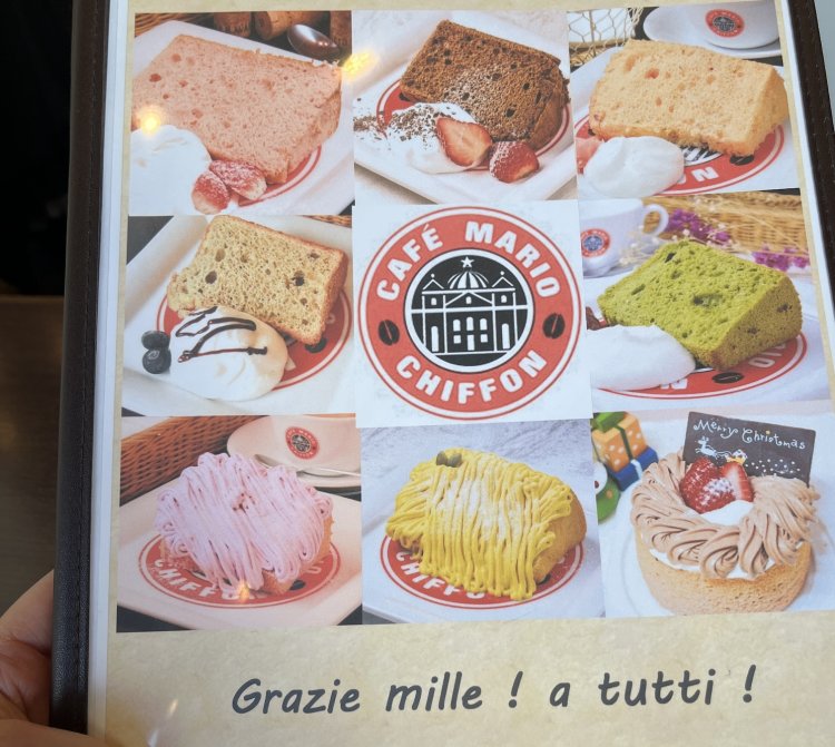 シフォンは定番のモンブランと季節限定シフォンがある。写真はその一例だ。