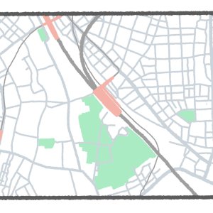 【東京地図クイズ】ここは何駅？ 緑色の敷地と道路模様が大ヒントな山手線の駅