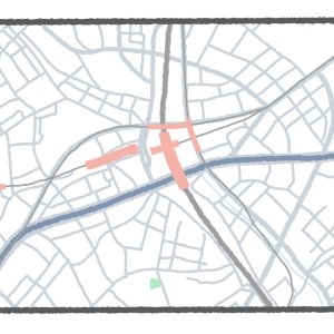 【東京地図クイズ】ここは何駅？ 地形と不規則な道路模様が特徴的な山手線の駅