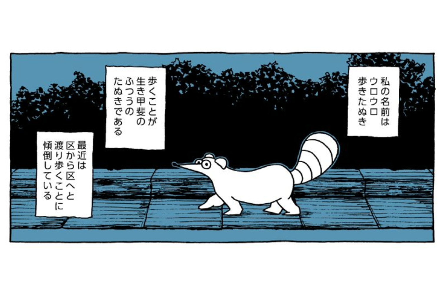 ウロウロ歩きたぬき