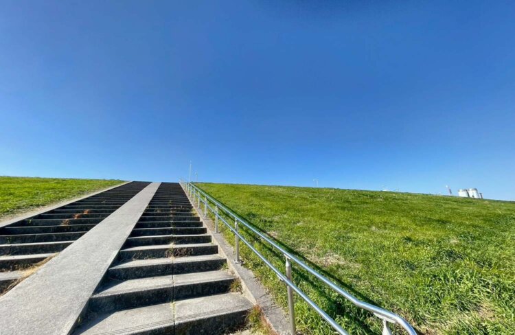 土手って気持ちいい。