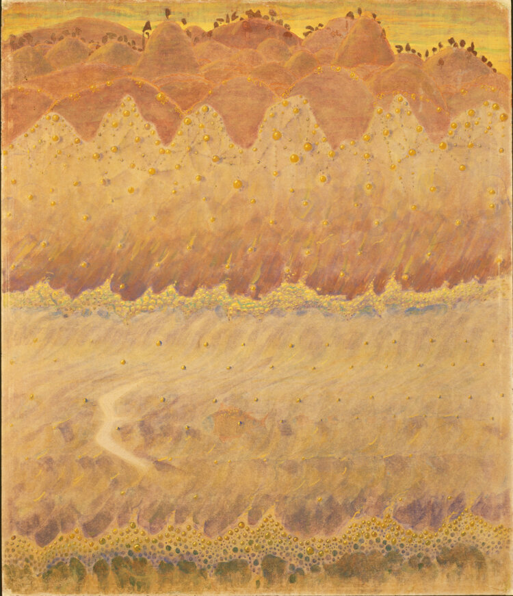 ミカロユス・コンスタンティナス・チュルリョーニス 《第5ソナタ（海のソナタ）アレグロ》1908年 テンペラ／紙 『国立M. K. チュルリョーニス美術館（カウナス）』所蔵。M. K. Čiurlionis National Museum of Art, Kaunas, Lithuania.。