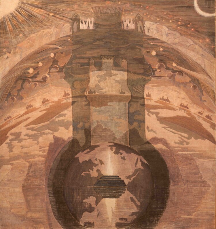 ミカロユス・コンスタンティナス・チュルリョーニス レックス（王）1909年 テンペラ／カンヴァス 『国立M. K. チュルリョーニス美術館（カウナス）』所蔵。M. K. Čiurlionis National Museum of Art, Kaunas, Lithuania.。