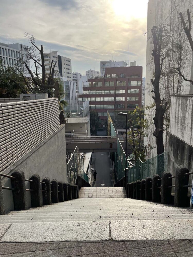 男坂の上から振り返って。