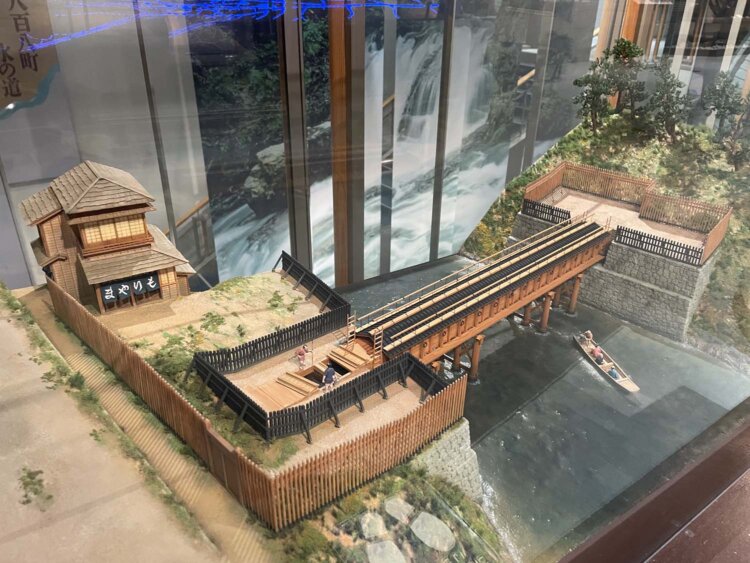 神田上水掛樋の模型。