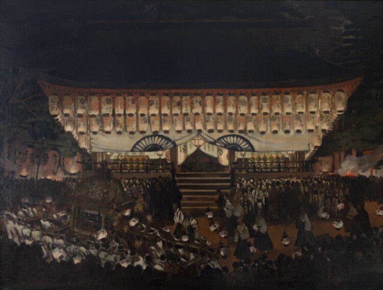 《祇園祭、京都・八坂神社》1908年 『新ビール美術館』蔵。