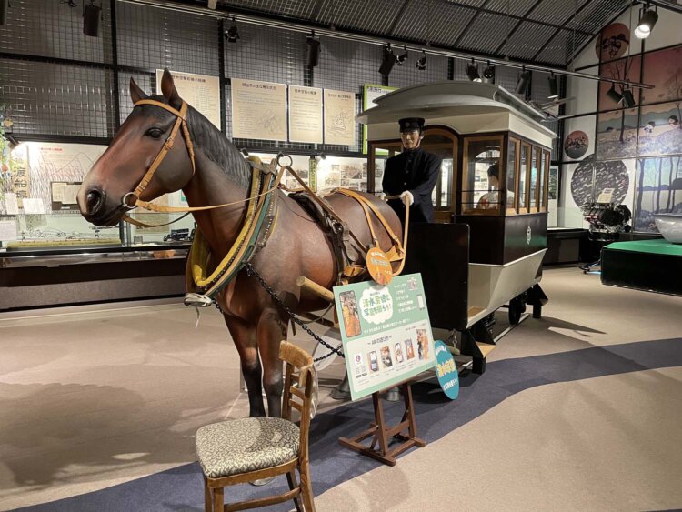 入間馬車鉄道の再現。