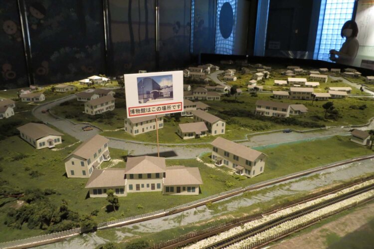 ハイドパークのミニチュア模型。博物館がある場所にも元々は米軍ハウスが立っていた（写真＝狭山市立博物館）。