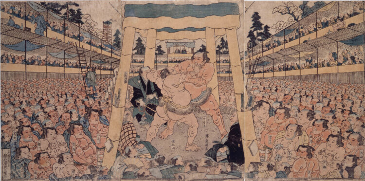 「相撲取組図」渓斎英泉／画　文政7年（1824）頃。