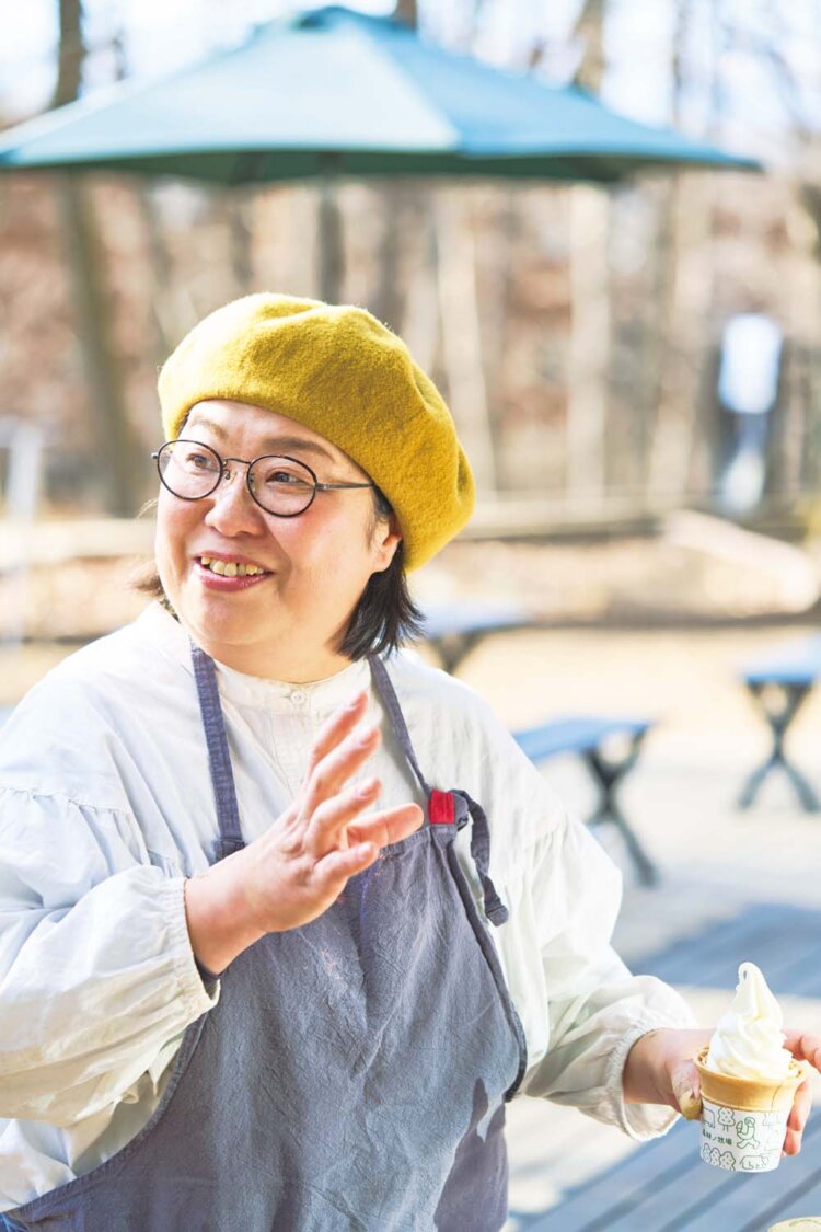 ｢命を最後までおいしく提供したい｣と、カフェの店長･遠藤千恵さん。