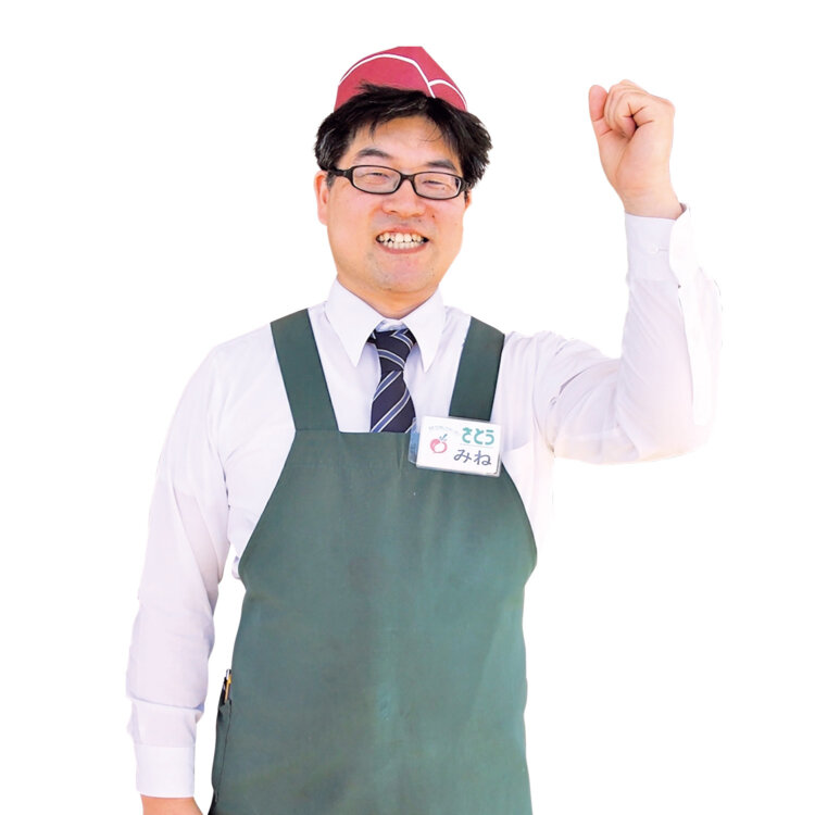 バイヤー経験もある峯 武史店長は食のプロ。「飛騨グルメの地元民な食べ方をお教えします！」。