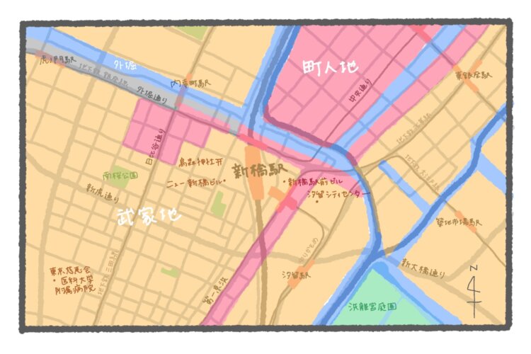 江戸の街の区分をざっくり追記。
