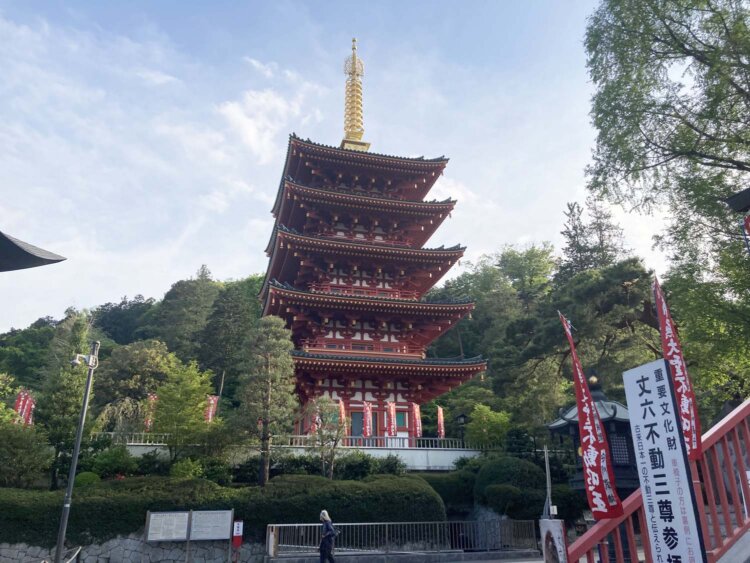 1980年に建立されたという五重の塔を見上げる。