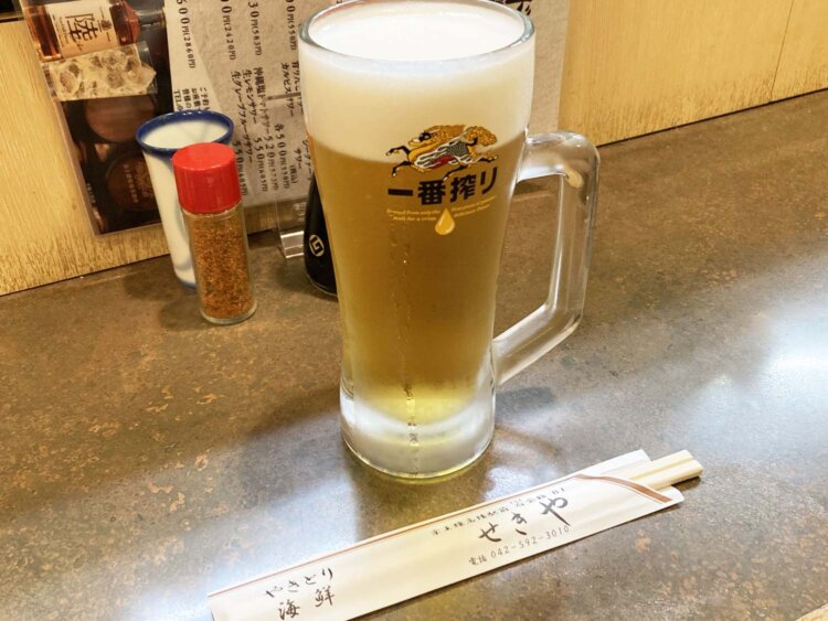 散歩の後のこの一杯がたまらない。