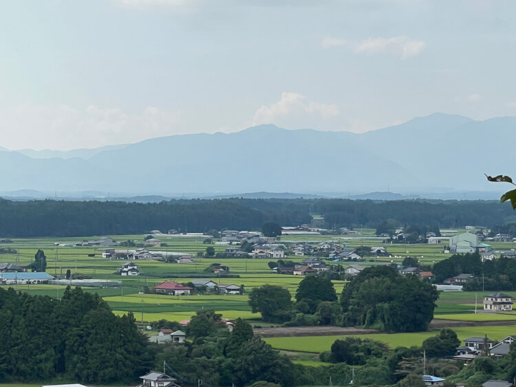 黒羽城跡、本丸からの藩領の眺望。