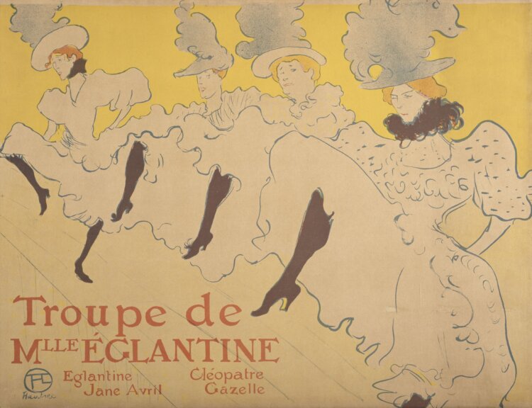アンリ・ド・トゥールーズ＝ロートレック《エグランティーヌ嬢一座》1896年 リトグラフ 『三菱一号館美術館』蔵。