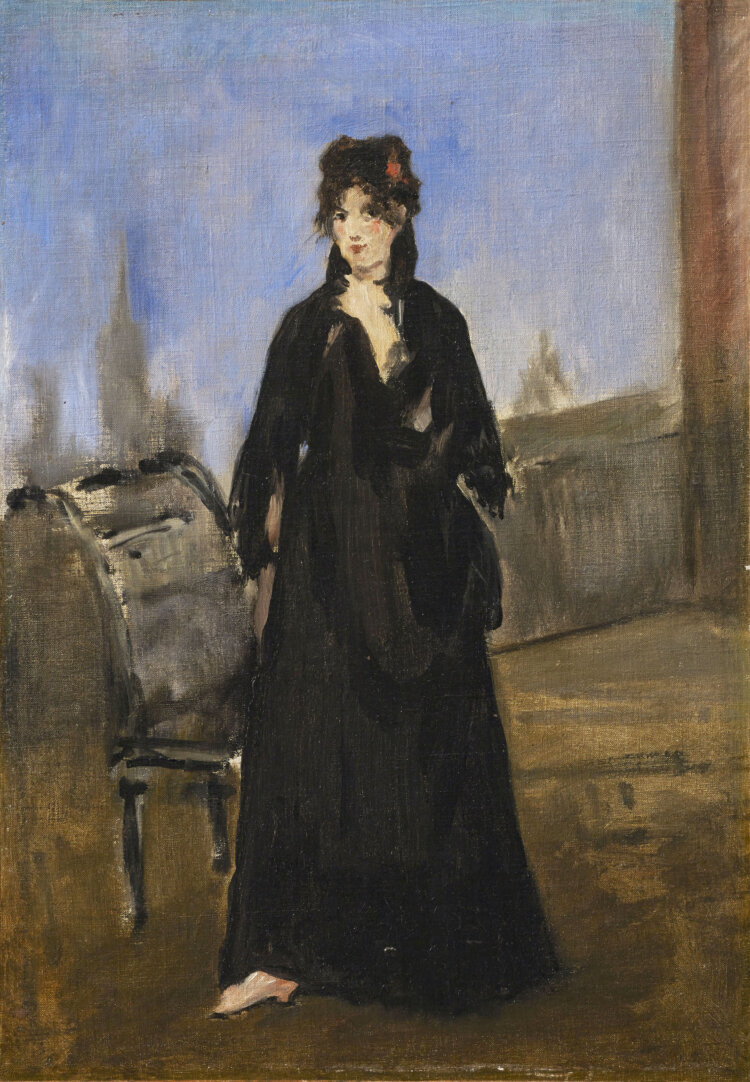 エドゥアール・マネ《バラ色のくつ（ベルト・モリゾ）》1872年 油彩、カンヴァス 『ひろしま美術館』蔵。
