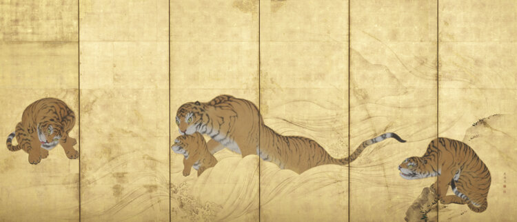 円山応挙《虎の子渡し図屛風》 1781～1782年 大英博物館蔵（C）The Trustees of the British Museum