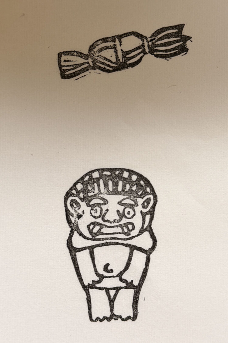 『旧小澤家住宅』にスタンプが置いてあり、笹団子と公園の鬼さん？がかわいかった。