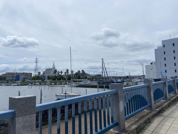 港橋から見る土浦港。海みたい。