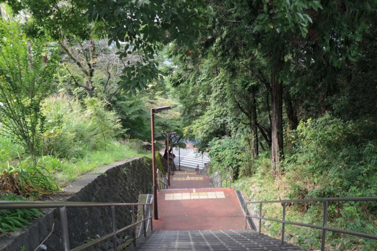 いろは坂の階段を雫が駆け下りるシーンが印象的だ。