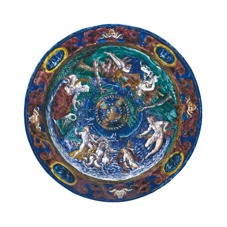 ピエール・クルテ《中央に突起のある丸皿「大地と海」》1568年　パリ、ルーヴル美術館　Photo（C）GrandPalaisRmn（musée du Louvre） / Sylvie Chan-Liat / distributed by AMF-DNPartcom