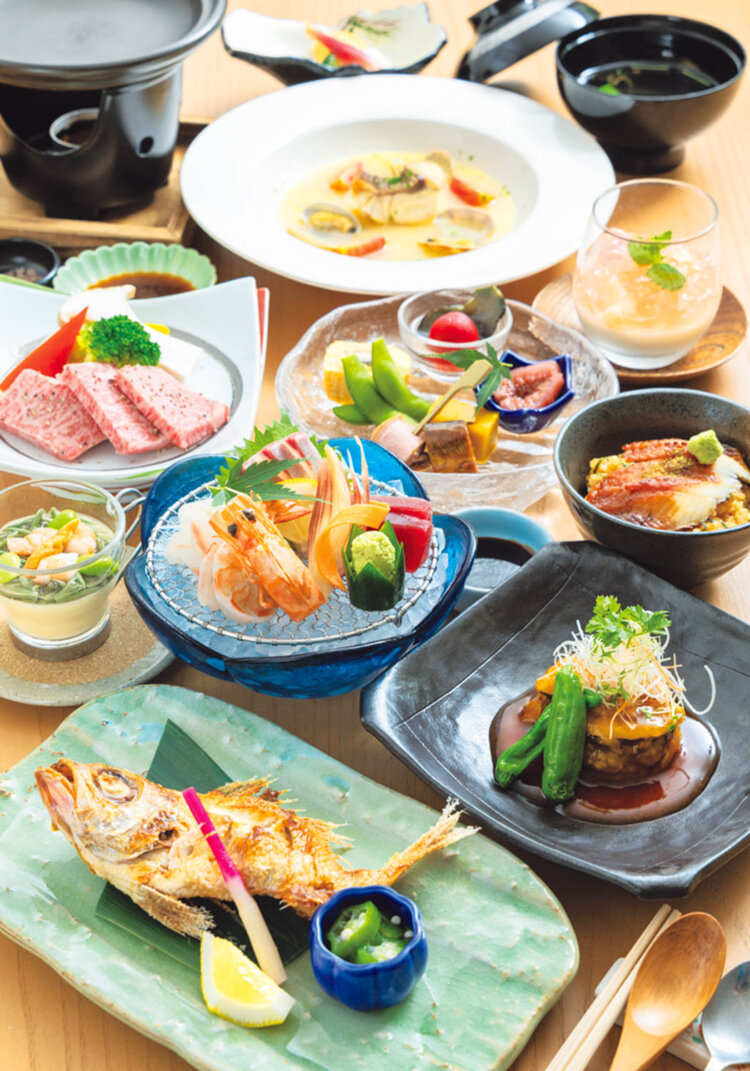 地元食材をふんだんに使い、洋のテイストも取り入れた石見和牛のどぐろ会席。