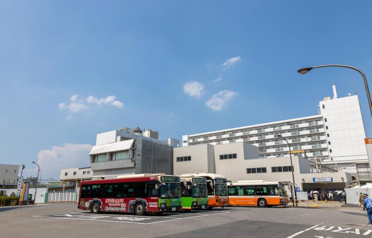 現在、再開発中の西新井駅西口。