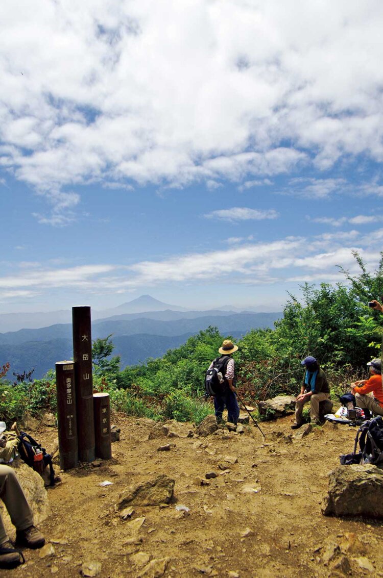 大岳山山頂から。富士山を見るなら秋から冬場にかけてがいい。