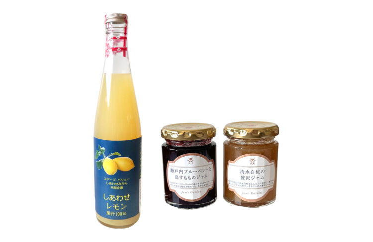 生産者と作る地元レモン果汁や瀬戸内フルーツのジャム。