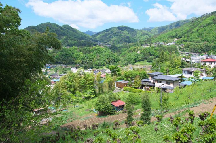 福泉寺から上がっていくと、葛野の集落が見えてくる。なんともいい山里の風景が広がっていた。