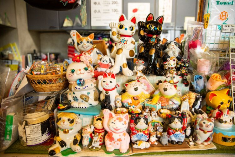 至る所に猫グッズが。