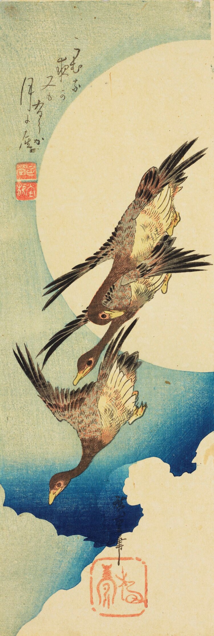 歌川広重「月に雁」（前期） 『太田記念美術館』蔵