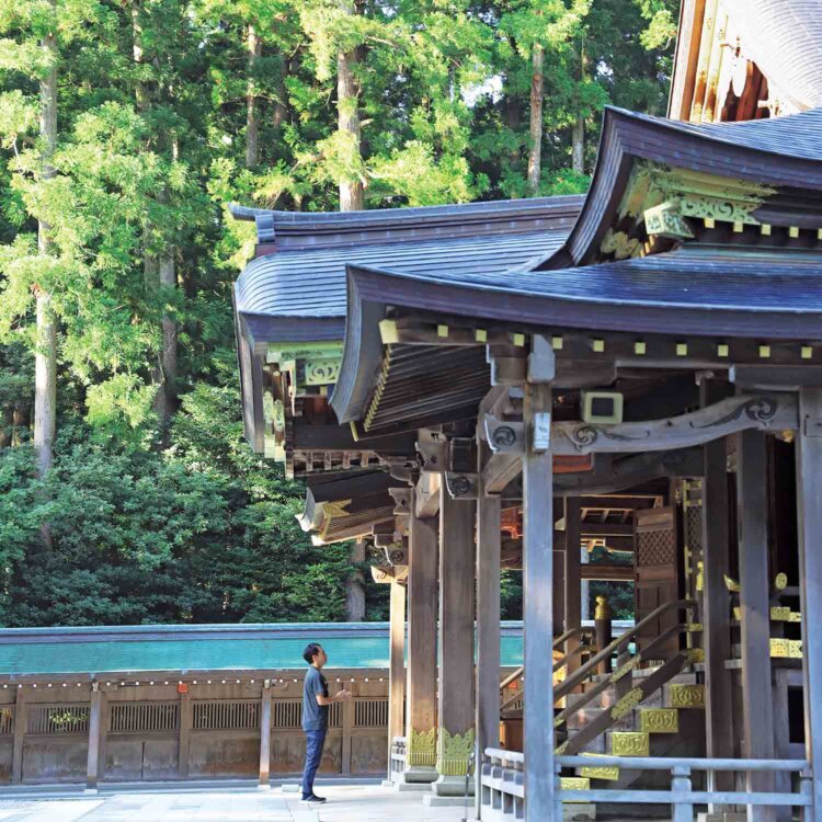 霊峰の麓、彌彦神社の門前で新旧の彩りに出会う