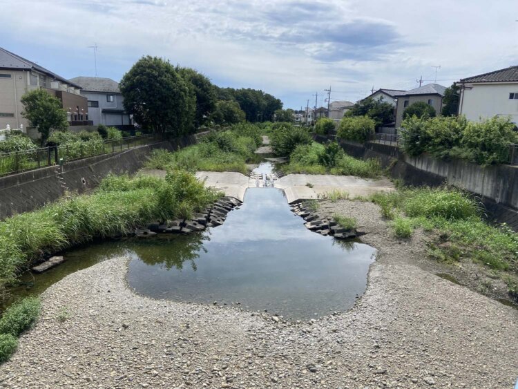 空堀川。水が途中で途切れている